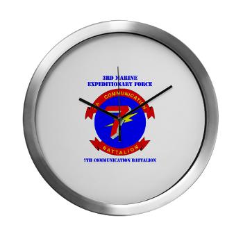 7CB - M01 - 03 - 7th Communication Battalion with Text - Modern Wall Clock